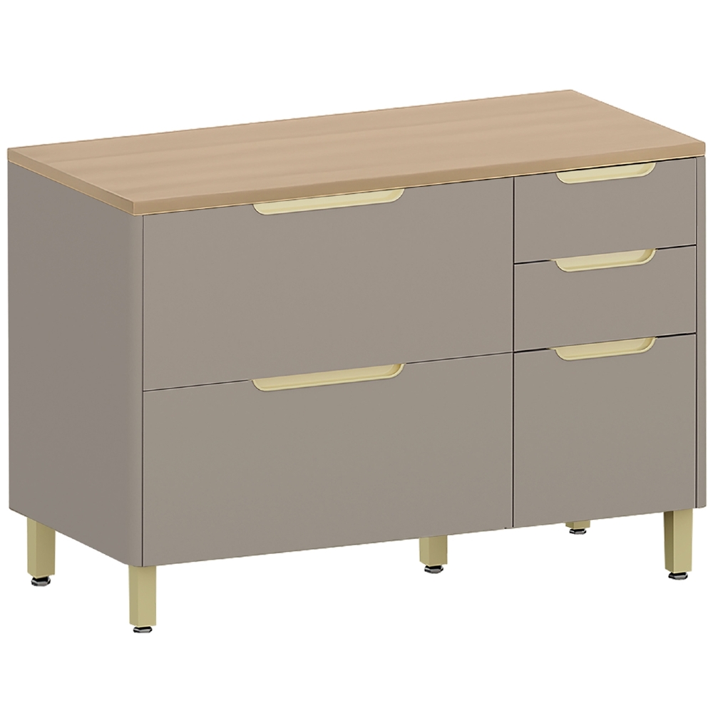 Balcão de Cozinha Com Tampo 120cm Marina Cinammon/Freijó L01 - Mpozenato