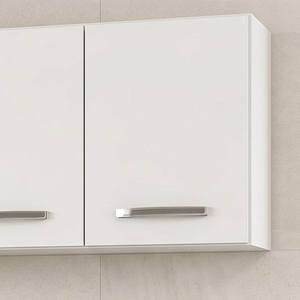 Armário Aéreo Panamá e Balcão Gabinete Áustria 160cm Branco - Lumil Móveis