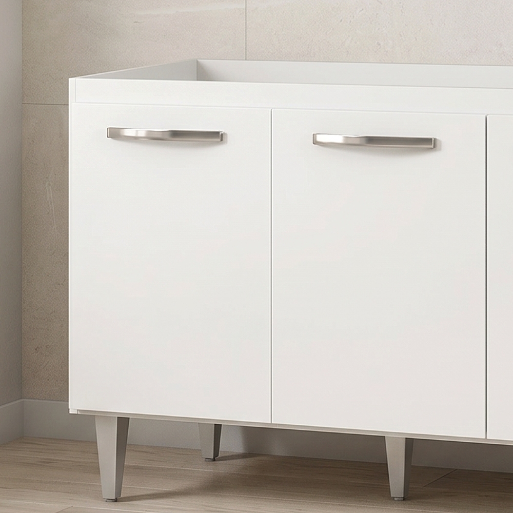 Balcão Gabinete Áustria 160cm sem Tampo 4 Portas 2 Gavetas Branco - Lumil Móveis