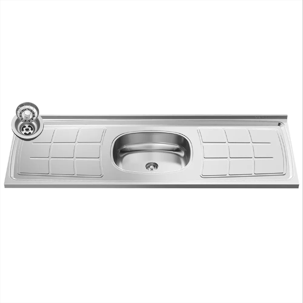 Balcão Gabinete Áustria com Pia Inox 160cm 4 Portas Branco/Castanho - Lumil Móveis