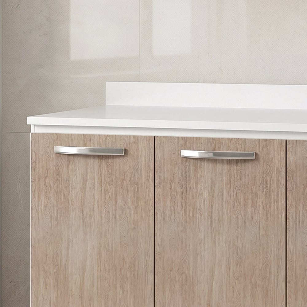 Balcão Gabinete 160cm com Tampo Áustria Branco/Castanho - Lumil