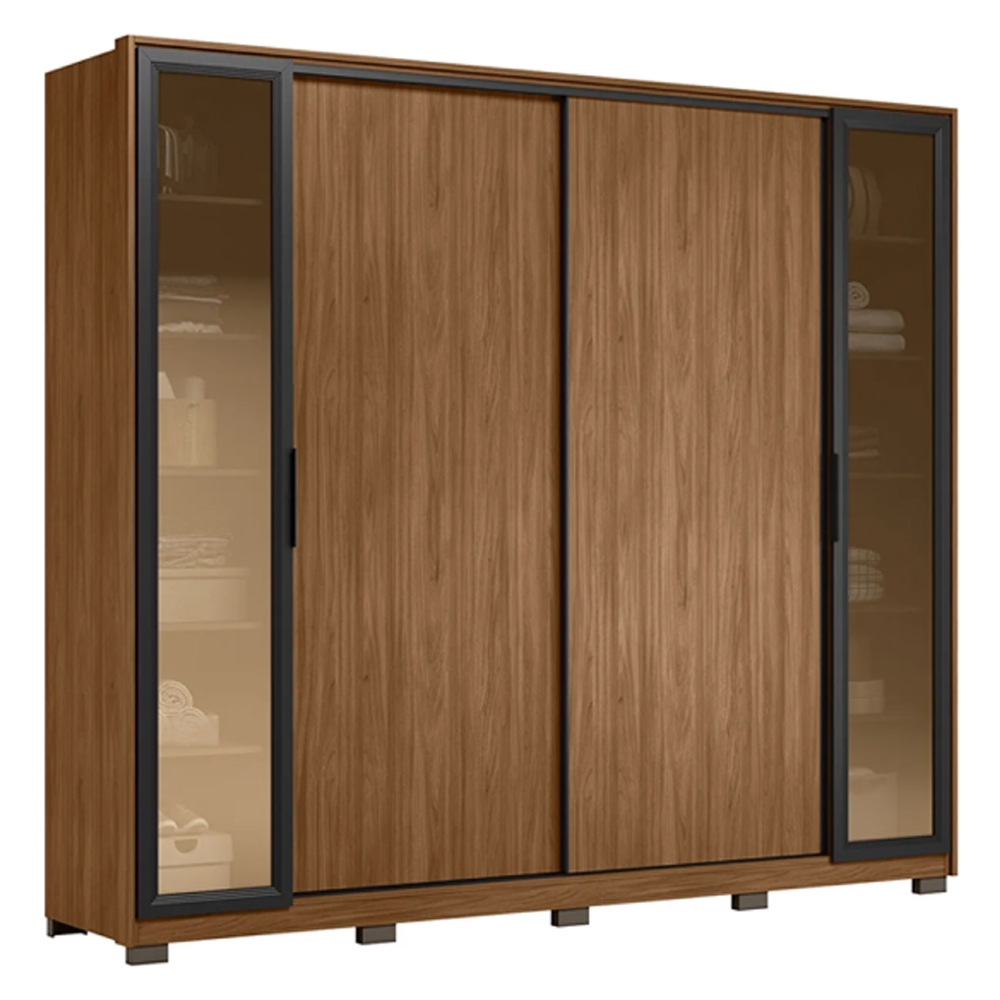 Guarda Roupa Casal 267cm Loreto Flex D02 Nogueira/Nude - Mpozenato