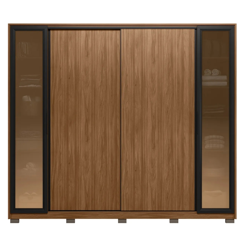 Guarda Roupa Casal 267cm Loreto Flex D02 Nogueira/Nude - Mpozenato