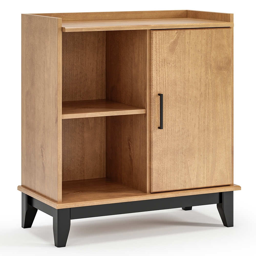 Balcão Aparador Bar 81cm 1 Porta Storage Carvalho/Preto Z25 - Mpozenato