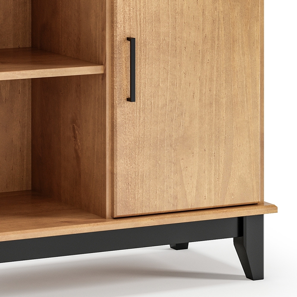 Balcão Aparador Bar 81cm 1 Porta Storage Carvalho/Preto Z25 - Mpozenato