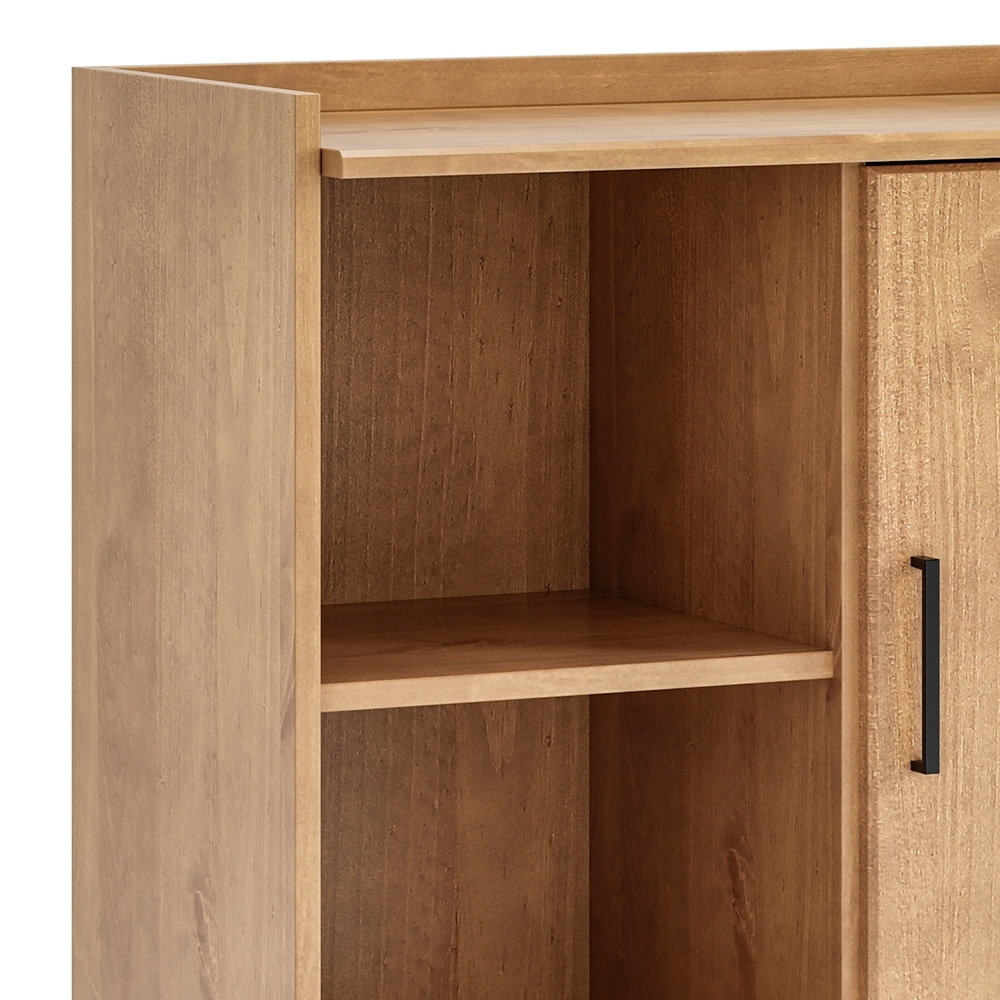 Balcão Aparador Bar 81cm 1 Porta Storage Carvalho/Preto Z25 - Mpozenato