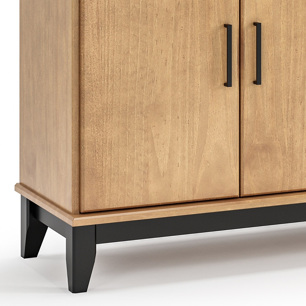 Buffet Aparador 152cm 4 Portas Storage Carvalho/Preto Z25 - Mpozenato