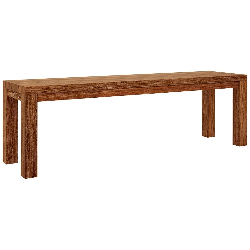 Mesa Madeira 180cm 2 Bancos e 2 Cadeiras Floris Castanho F07 - Mpozenato