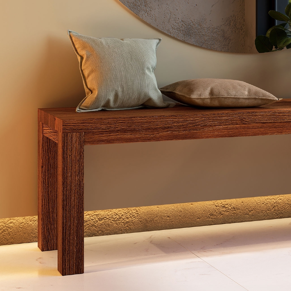 Mesa Madeira 180cm 2 Bancos e 2 Cadeiras Floris Castanho F07 - Mpozenato