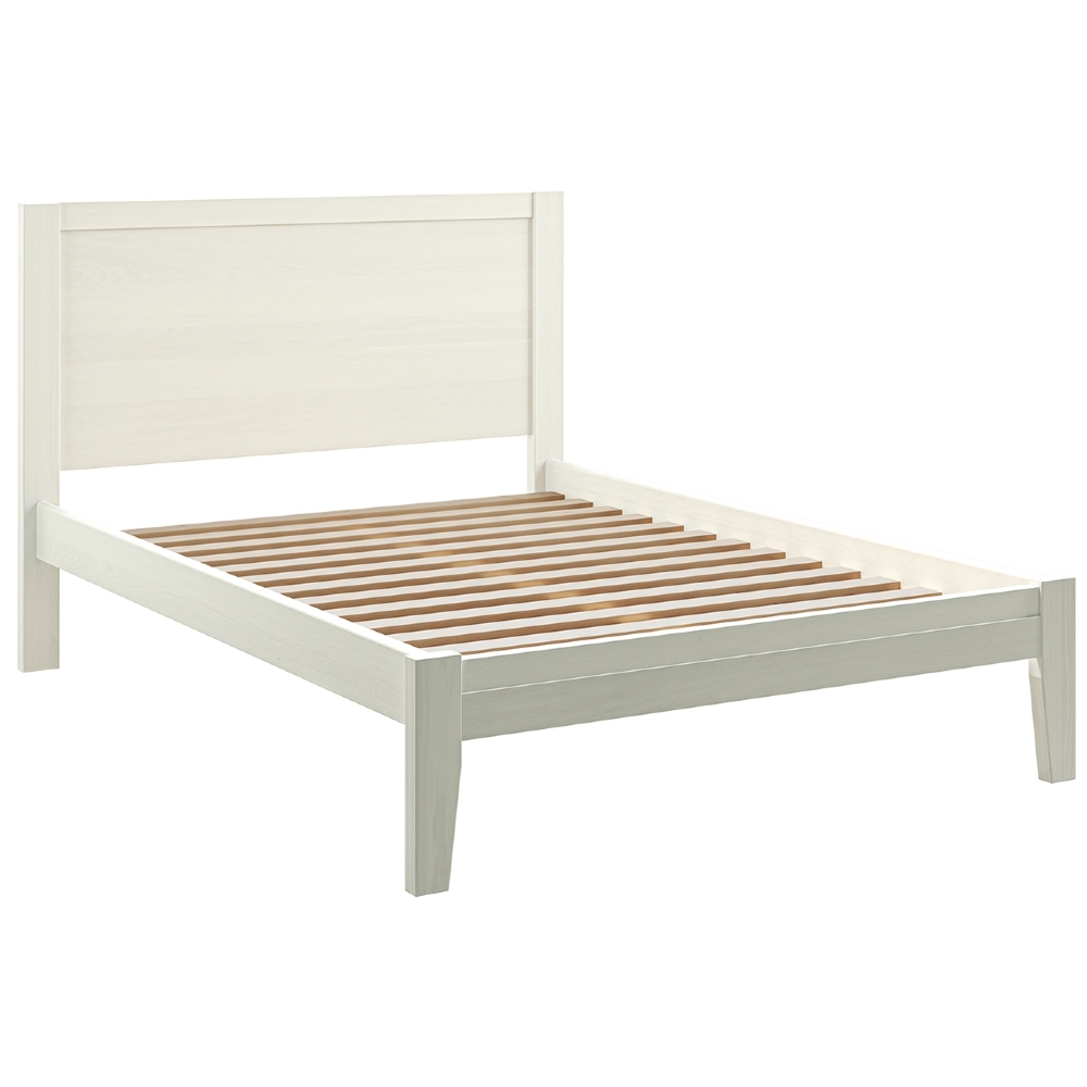 Cama Casal 140cm Madeira Maciça Lazio Branco F07 - Mpozenato