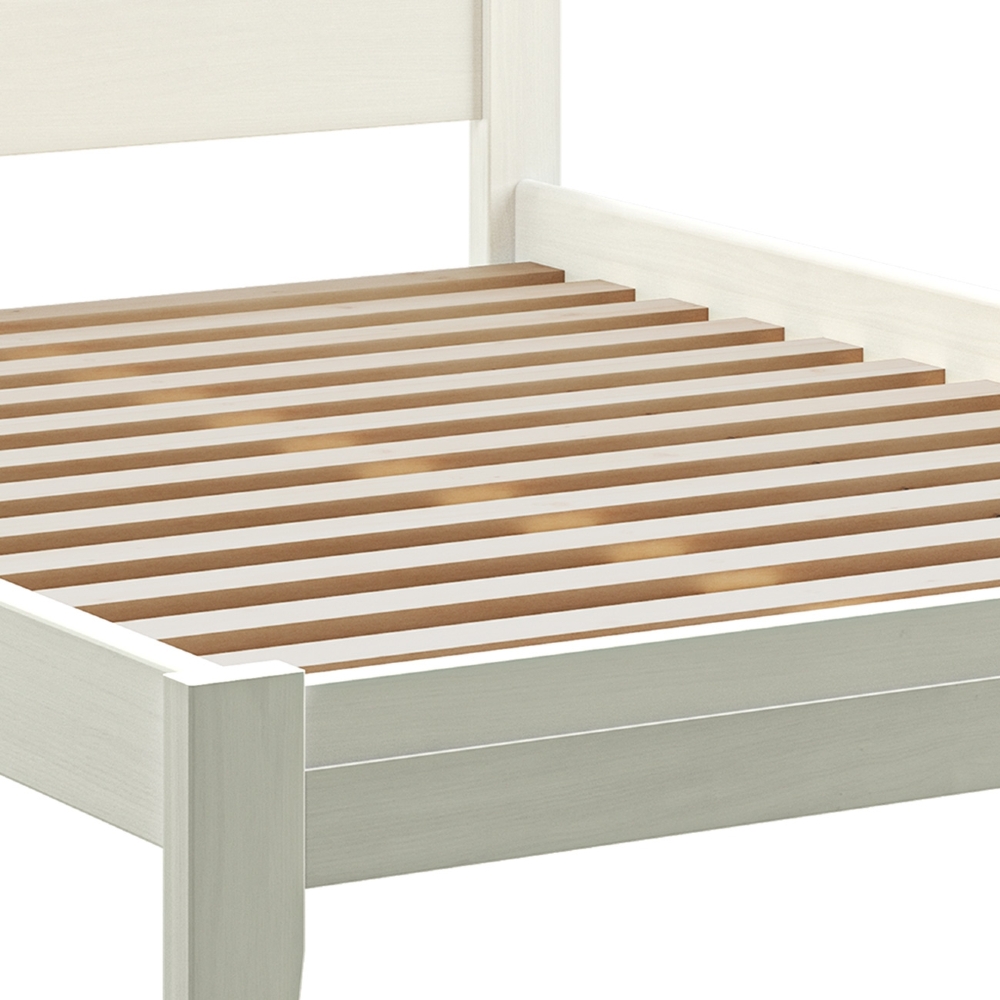 Cama Casal 140cm Madeira Maciça Lazio Branco F07 - Mpozenato