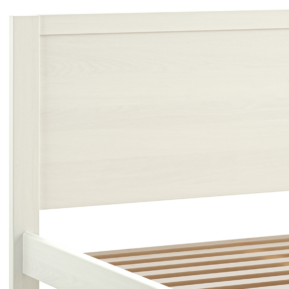 Cama Casal 140cm Madeira Maciça Lazio Branco F07 - Mpozenato