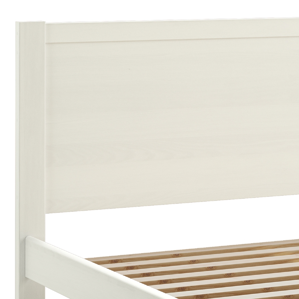 Cama Casal Queen 160cm Madeira Maciça Lazio Branco F07 - Mpozenato