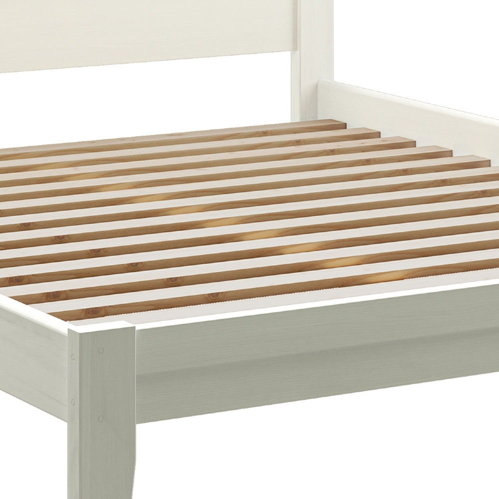 Cama Casal Queen 160cm Madeira Maciça Lazio Branco F07 - Mpozenato
