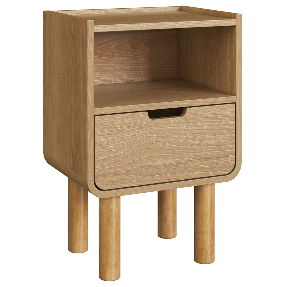 Mesa Cabeceira Quarto 40cm 1 Gaveta Pé Madeira Luara Hanover A10 - Mpozenato