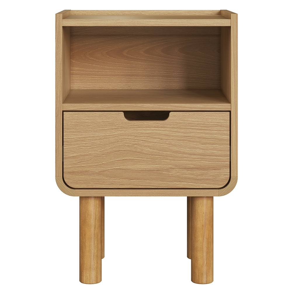 Mesa Cabeceira Quarto 40cm 1 Gaveta Pé Madeira Luara Hanover A10 - Mpozenato