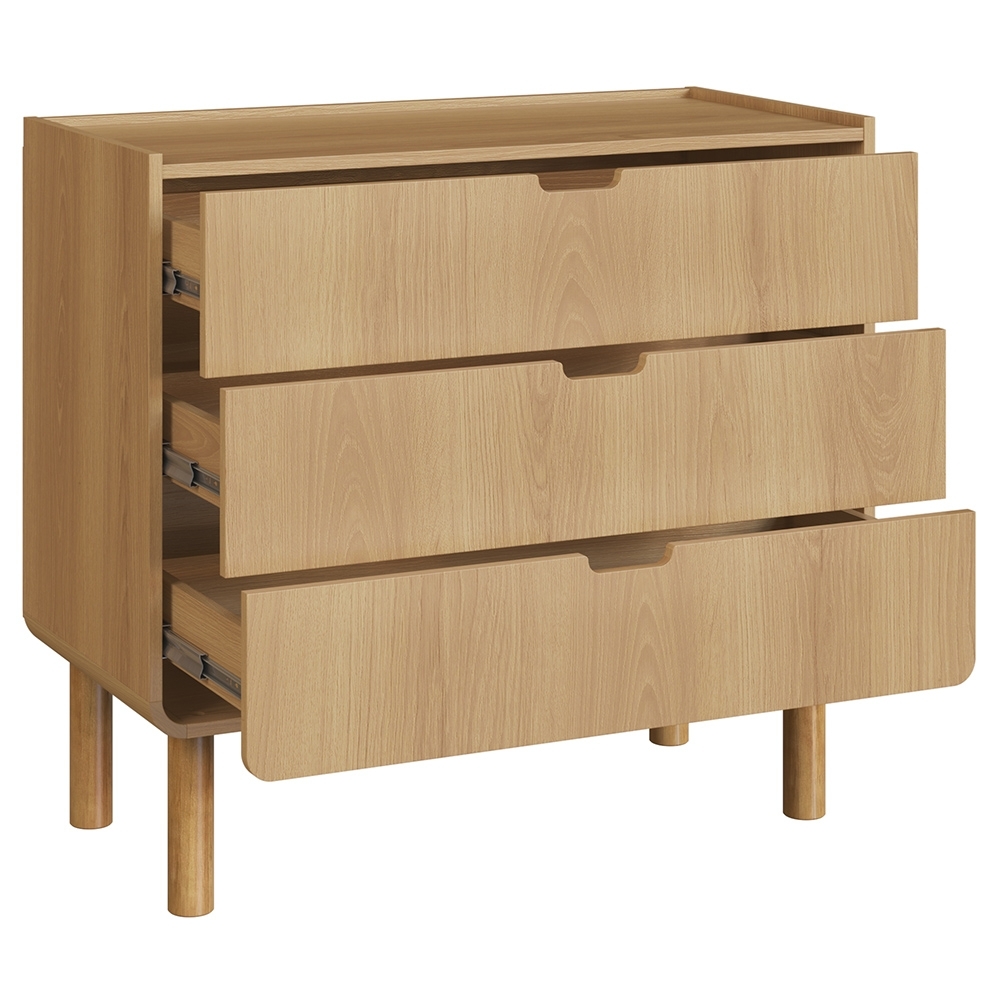 Cômoda Quarto 90cm 3 Gavetas Pé Madeira Luara Hanover A10 - Mpozenato