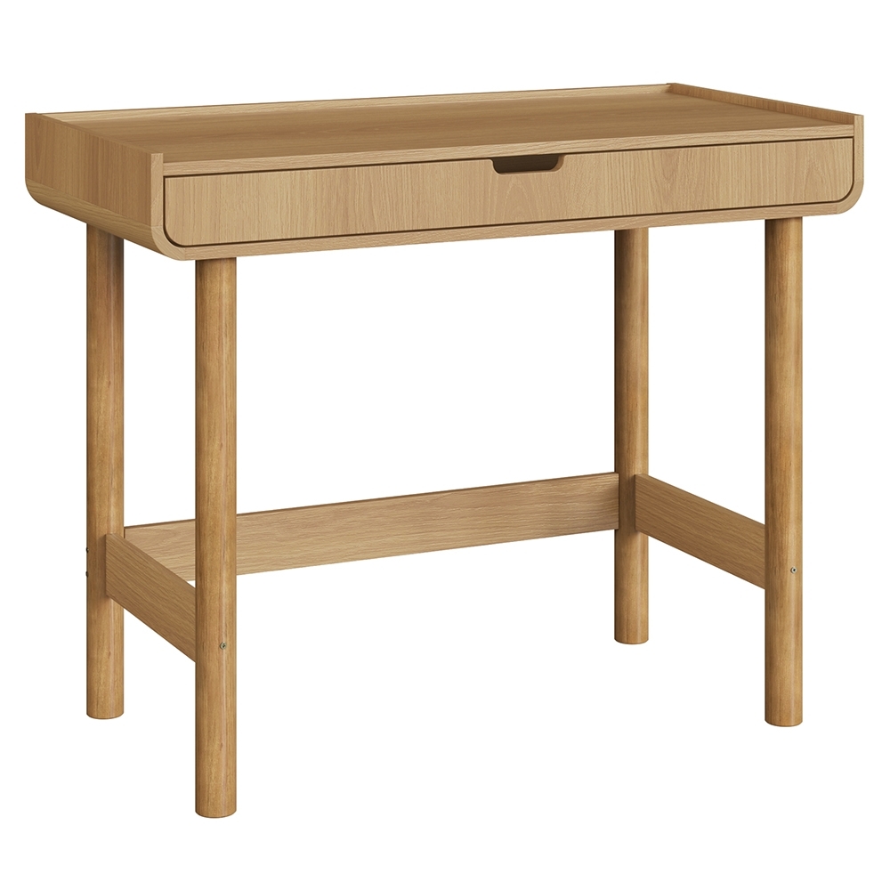 Mesa Escrivaninha 100cm 1 Gaveta Pé Madeira Luara Hanover A10 - Mpozenato
