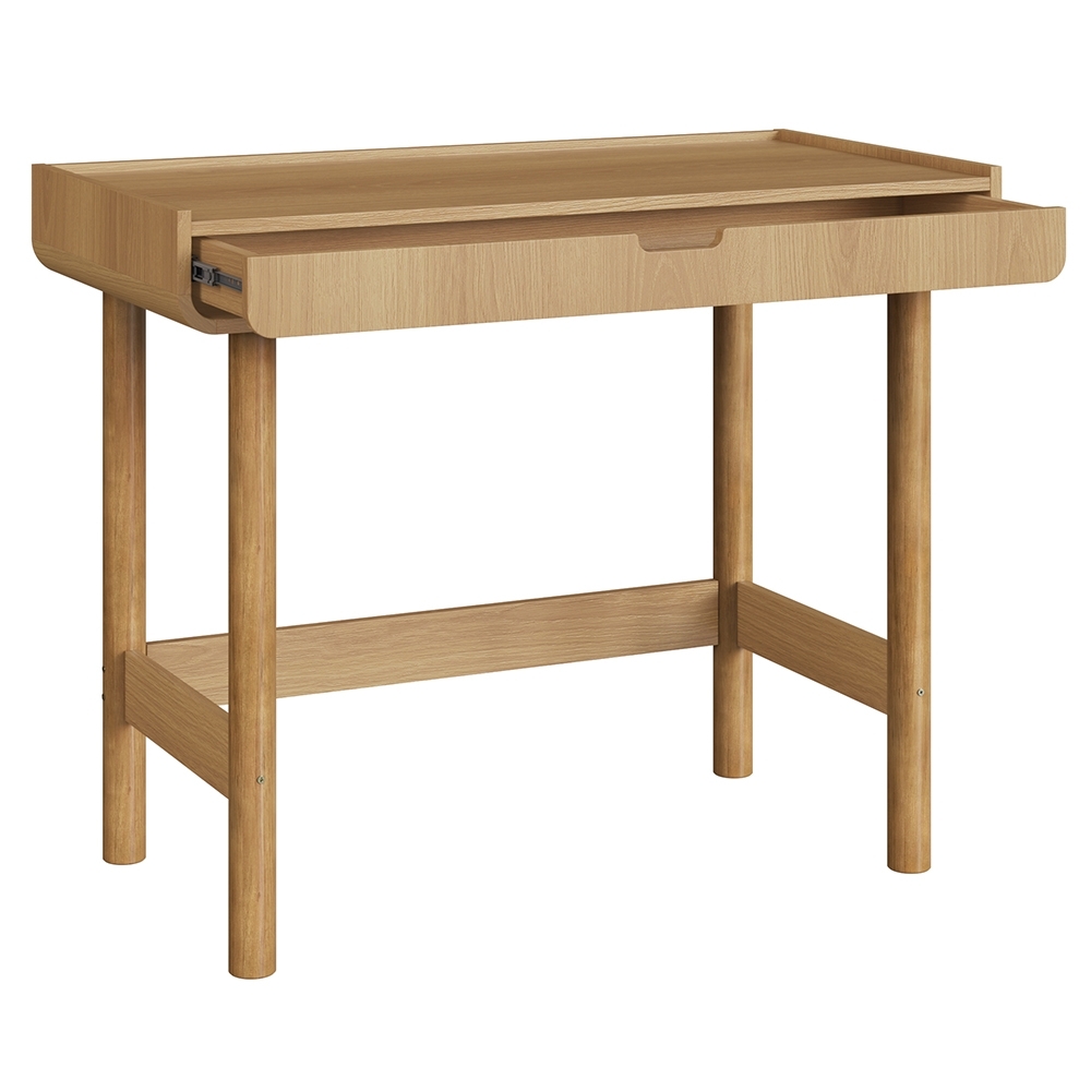 Mesa Escrivaninha 100cm 1 Gaveta Pé Madeira Luara Hanover A10 - Mpozenato