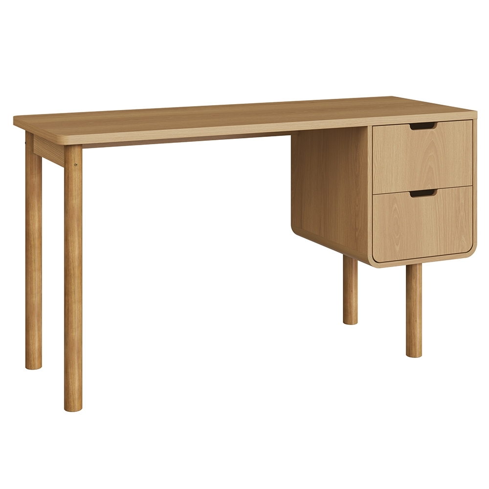 Mesa Escrivaninha 136cm 2 Gavetas Pé Madeira Luara Hanover A10 - Mpozenato
