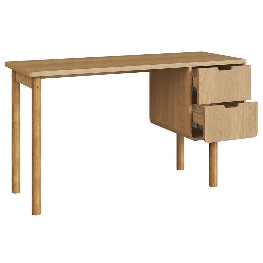 Mesa Escrivaninha 136cm 2 Gavetas Pé Madeira Luara Hanover A10 - Mpozenato