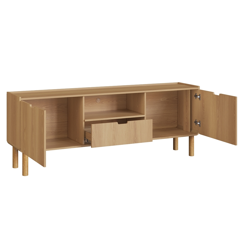 Rack TV 65 Pol 180cm 2 Portas Pé Madeira Luara Hanover A10 - Mpozenato