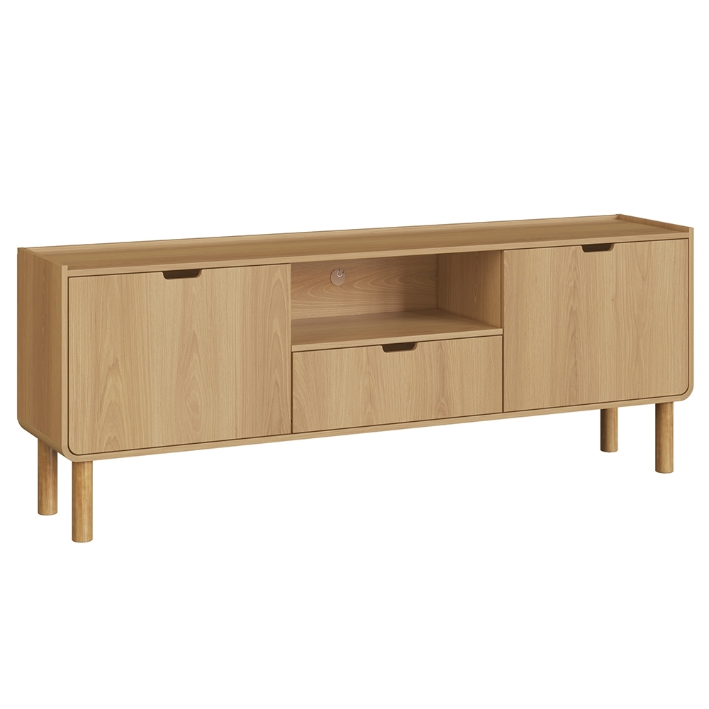 Rack TV 65 Pol 180cm 2 Portas Pé Madeira Luara Hanover A10 - Mpozenato
