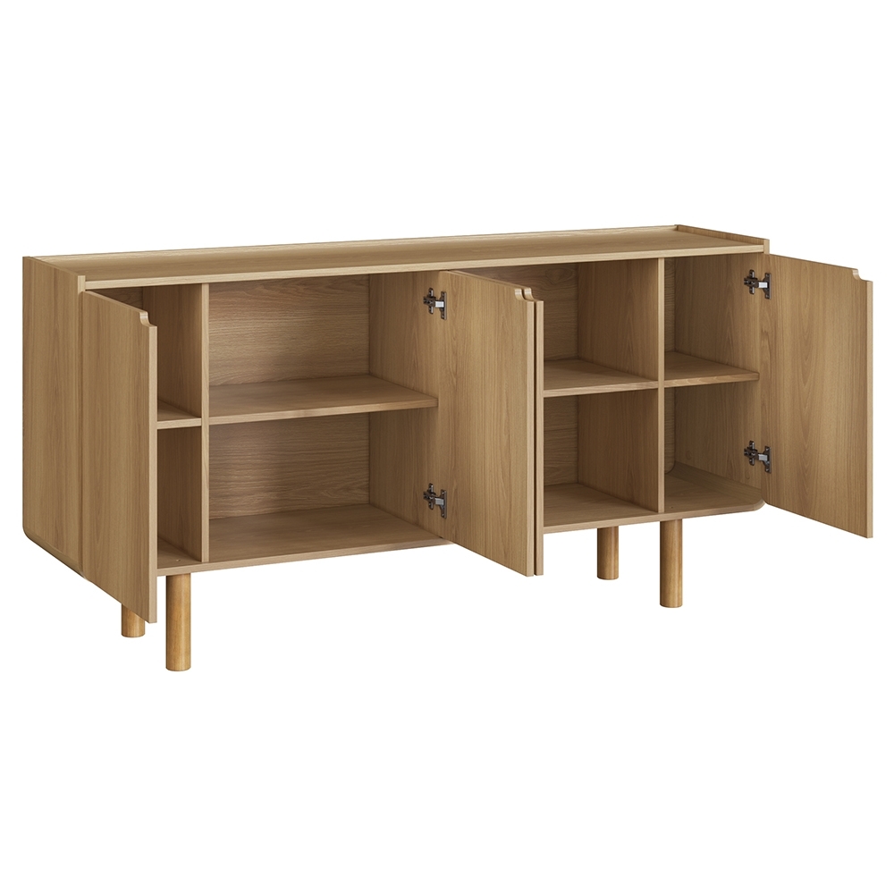 Buffet Aparador 160cm 4 Portas Pé Madeira Luara Hanover A10 - Mpozenato