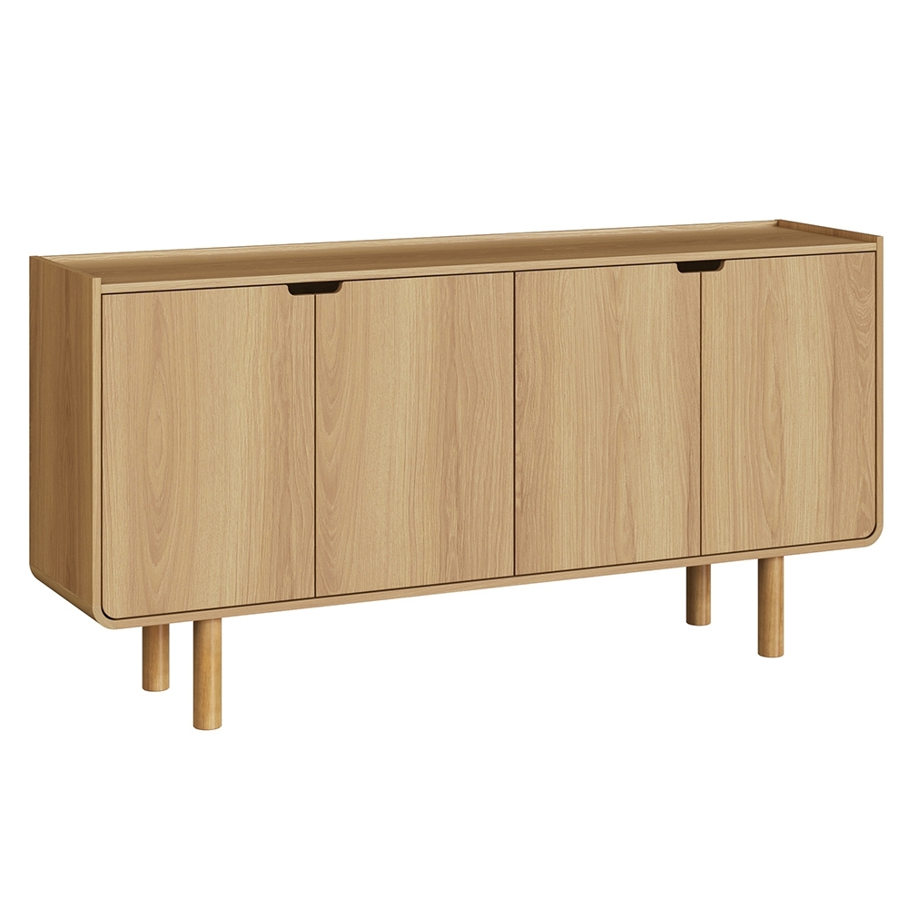 Buffet Aparador 160cm 4 Portas Pé Madeira Luara Hanover A10 - Mpozenato