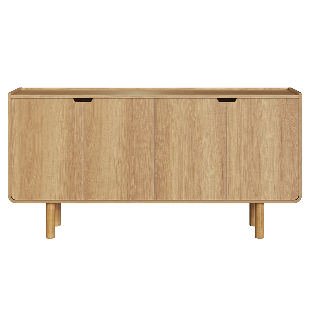 Buffet Aparador 160cm 4 Portas Pé Madeira Luara Hanover A10 - Mpozenato