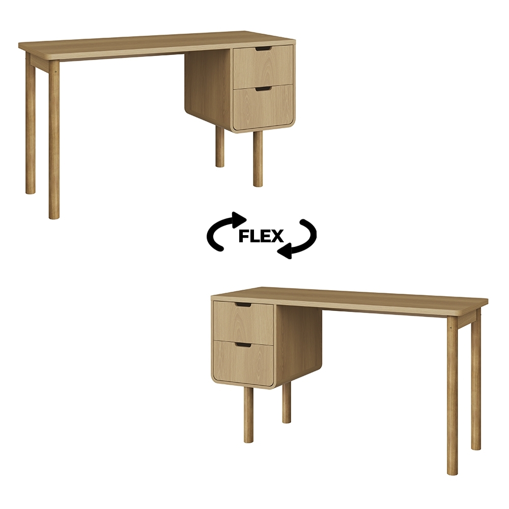 Mesa Escrivaninha 136cm 2 Gavetas Pé Madeira Luara Hanover A10 - Mpozenato