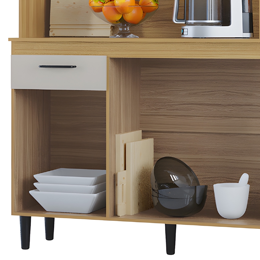 Armário de Cozinha Compacta 120cm Parisi Z46 Damasco/Off White - Mpozenato