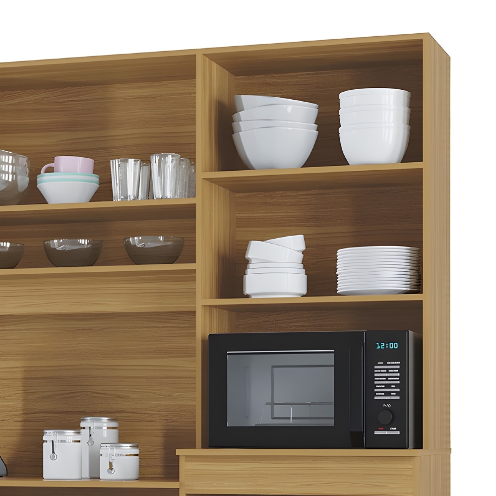 Armário de Cozinha Compacta 180cm Regina Z46 Damasco/Off White - Mpozenato