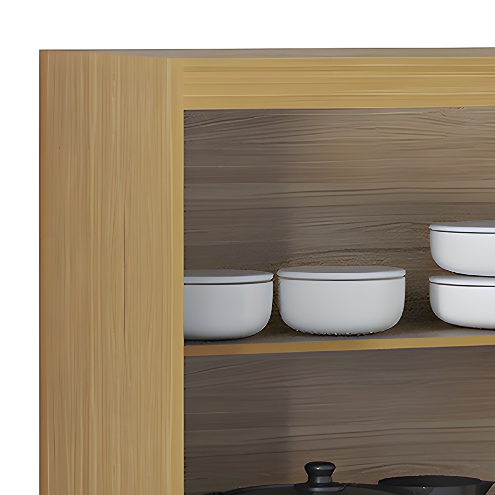 Balcão de Cozinha para Pia 120cm 3 Portas 2 Gavetas Livy Z46 Damasco/Off White - Mpozenato