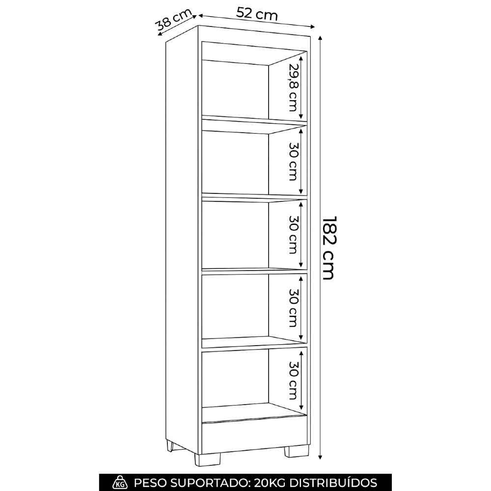 Armário Multiuso 52cm 2 Portas Muniz Z46 Branco - Mpozenato