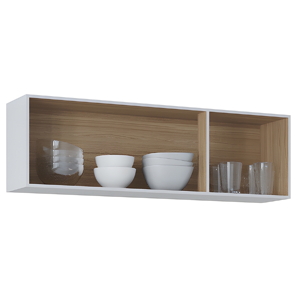 Armário Aéreo de Cozinha 120cm 3 Portas Classic Branco - Poquema