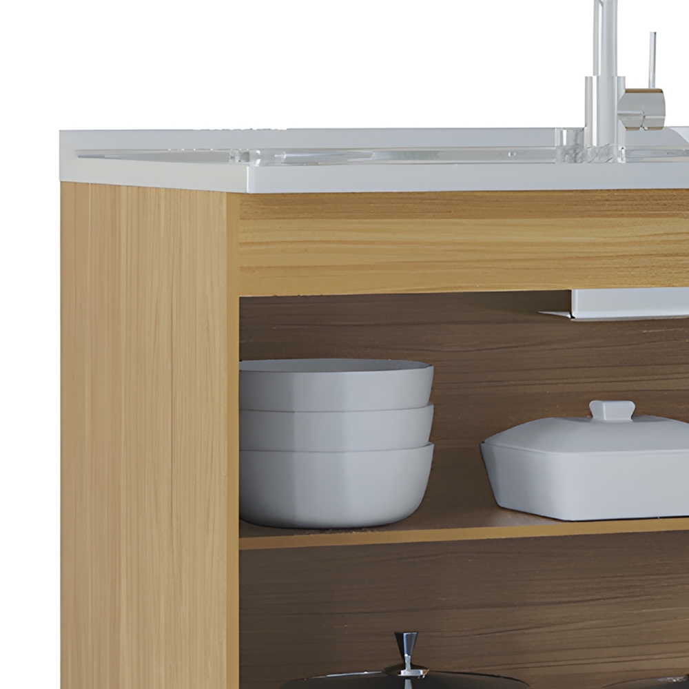 Balcão de Cozinha Com Pia 120cm Classic Damasco/Off Z46 - Mpozenato