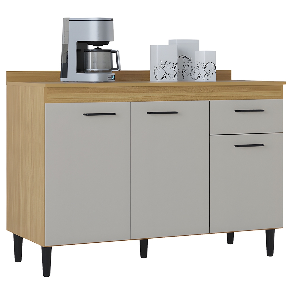 Balcão de Cozinha Com Tampo 120cm Classic Damasco/Off Z46 - Mpozenato