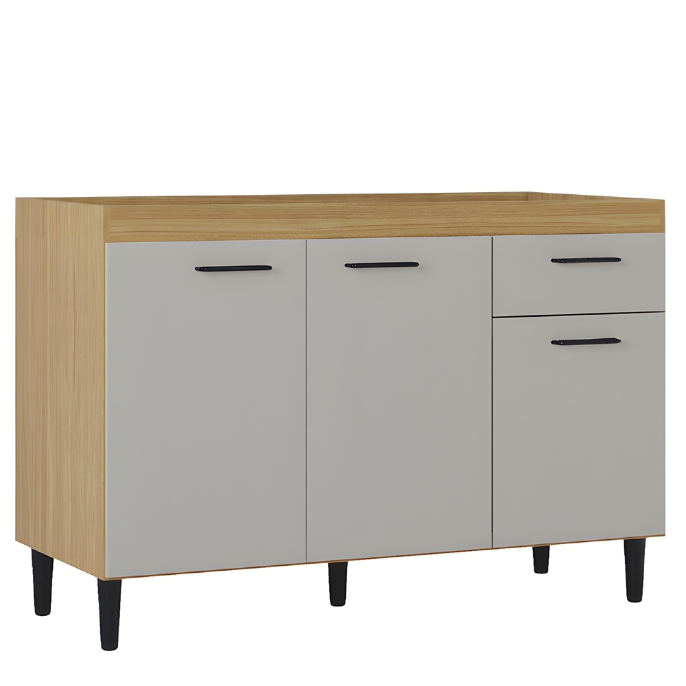 Balcão de Cozinha Para Pia 120cm Classic Damasco/Off Z46 - Mpozenato