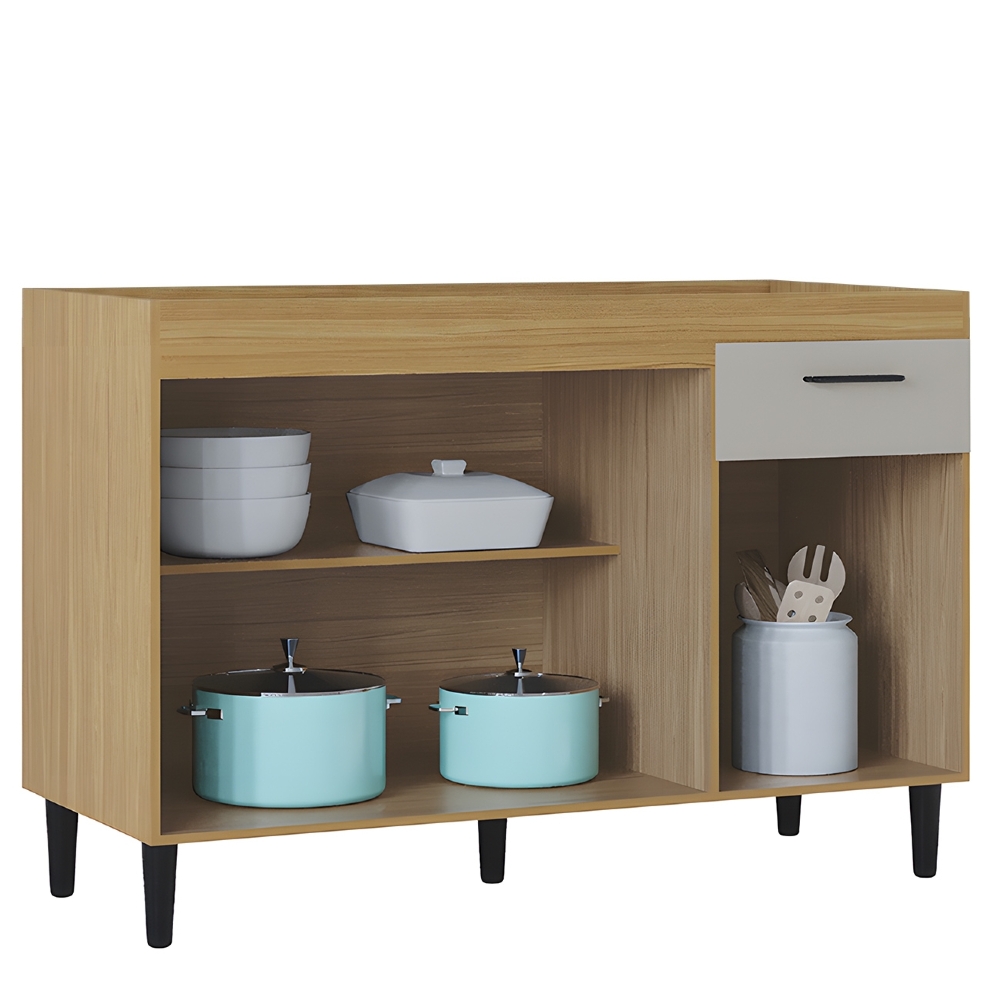 Balcão de Cozinha Para Pia 120cm Classic Damasco/Off Z46 - Mpozenato