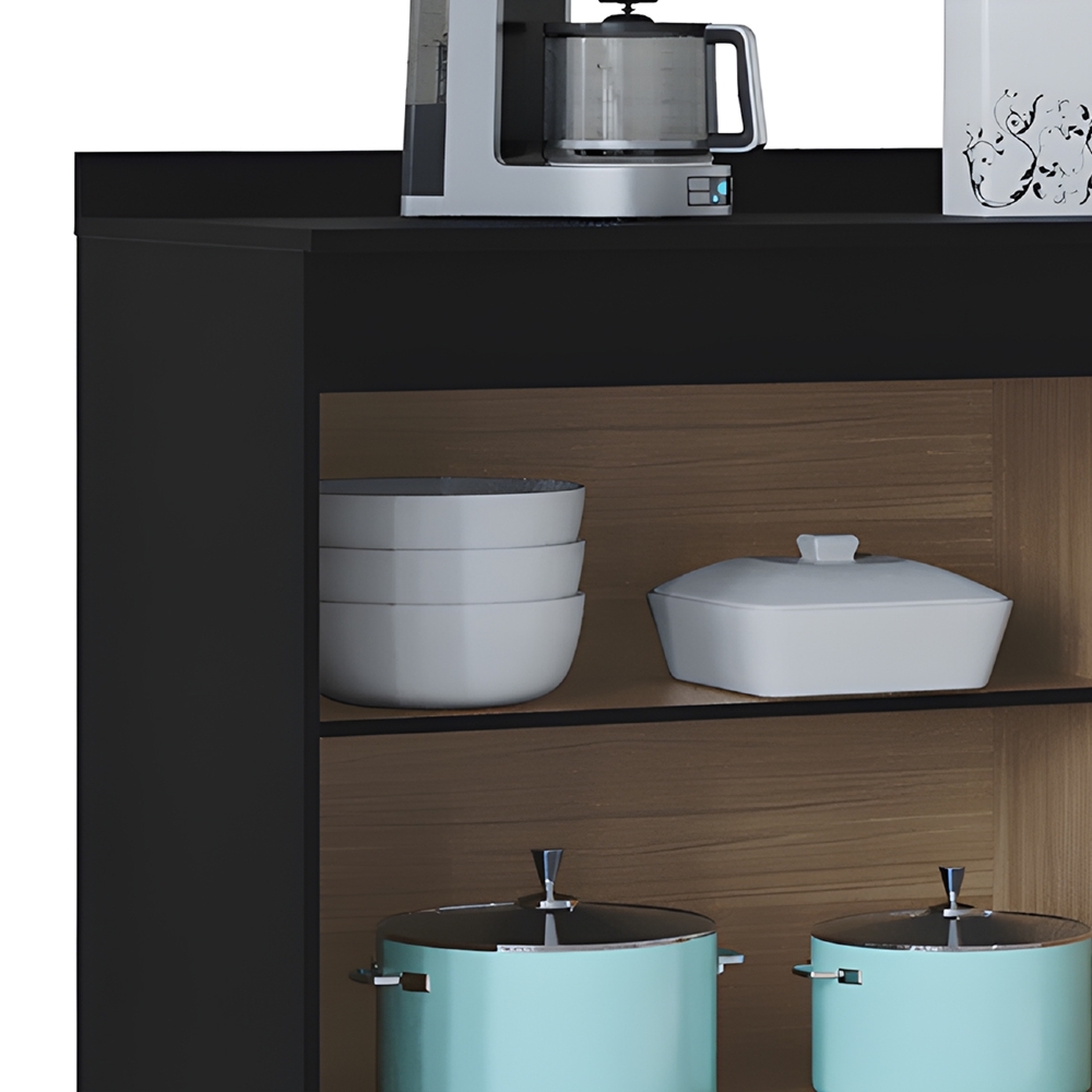 Armário Aéreo e Balcão de Cozinha 120cm com Tampo Classic Z46 Preto - Mpozenato