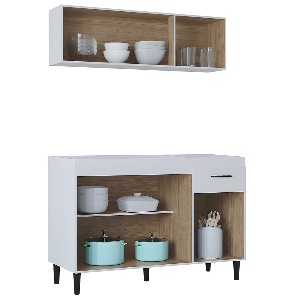 Armário de Cozinha CP01 Sem Tampo Classic Z46 Branco - Mpozenato
