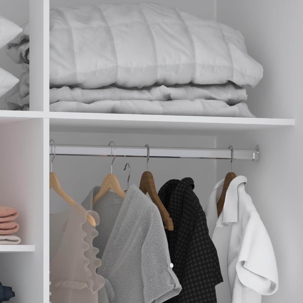 Guarda Roupa Casal Modulado CP07 Taiga Branco/Cinnamon L01 - Mpozenato