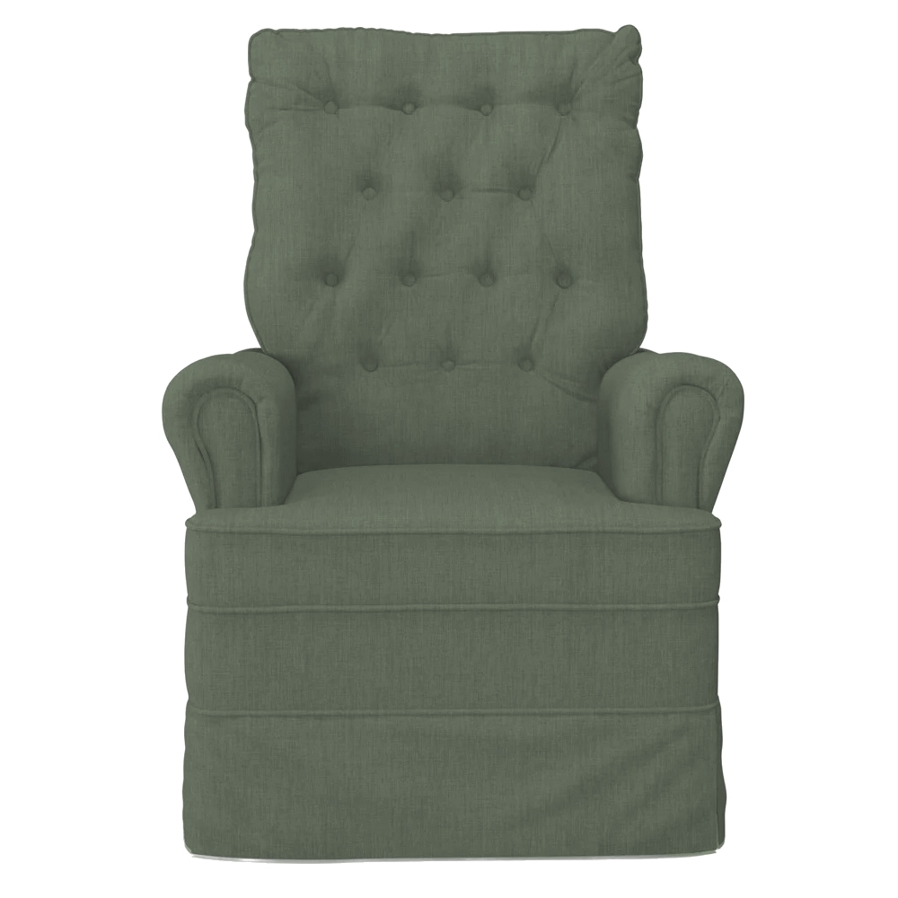 Poltrona de Amamentação e Descanso com Balanço e Puff Laís G05 Linho Verde - Mpozenato