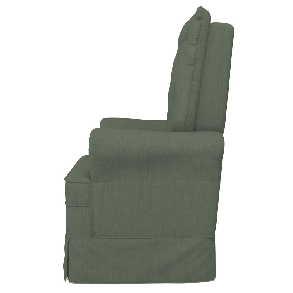 Poltrona de Amamentação e Descanso com Balanço e Puff Laís G05 Linho Verde - Mpozenato