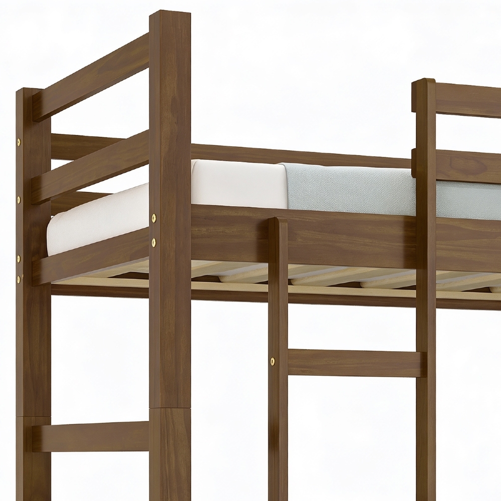 Cama Treliche Solteiro 188x88cm 3 Gavetas Com Escada Luca Castanho B11 - Mpozenato