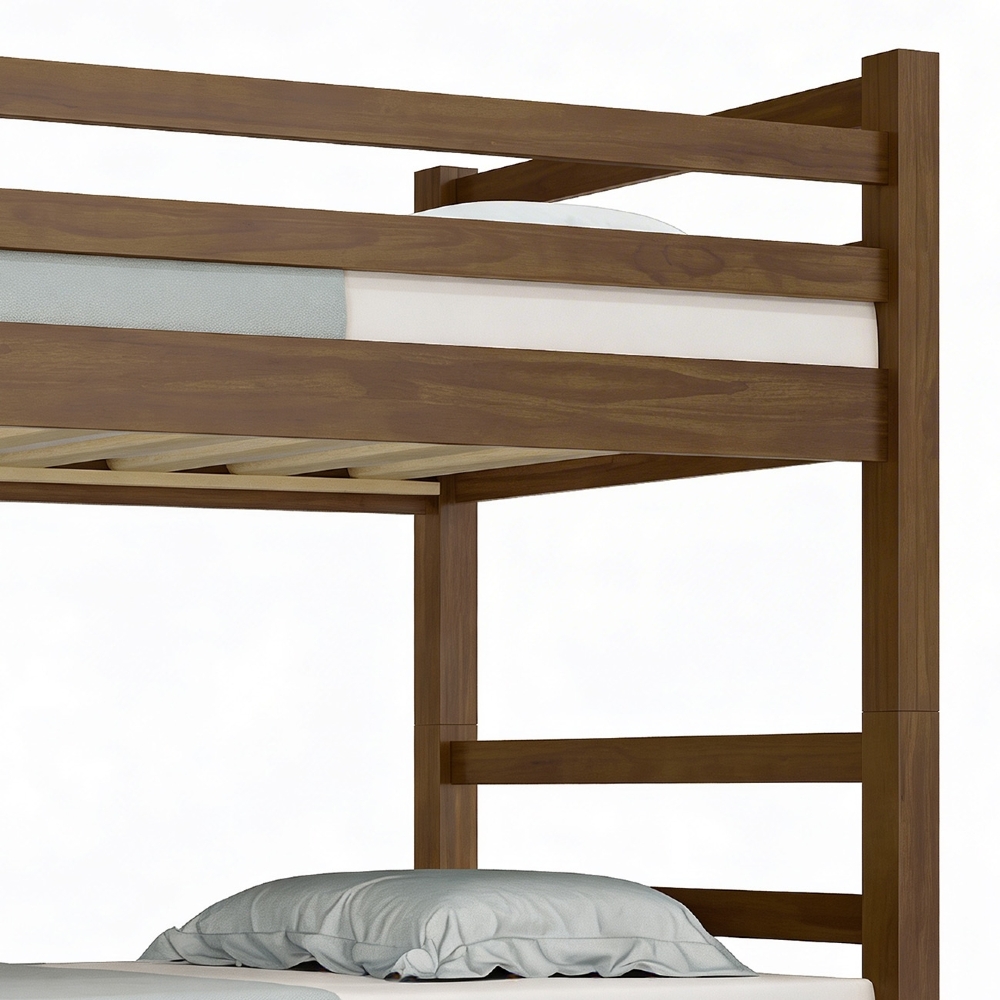 Cama Treliche Solteiro 188x88cm 3 Gavetas Com Escada Luca Castanho B11 - Mpozenato