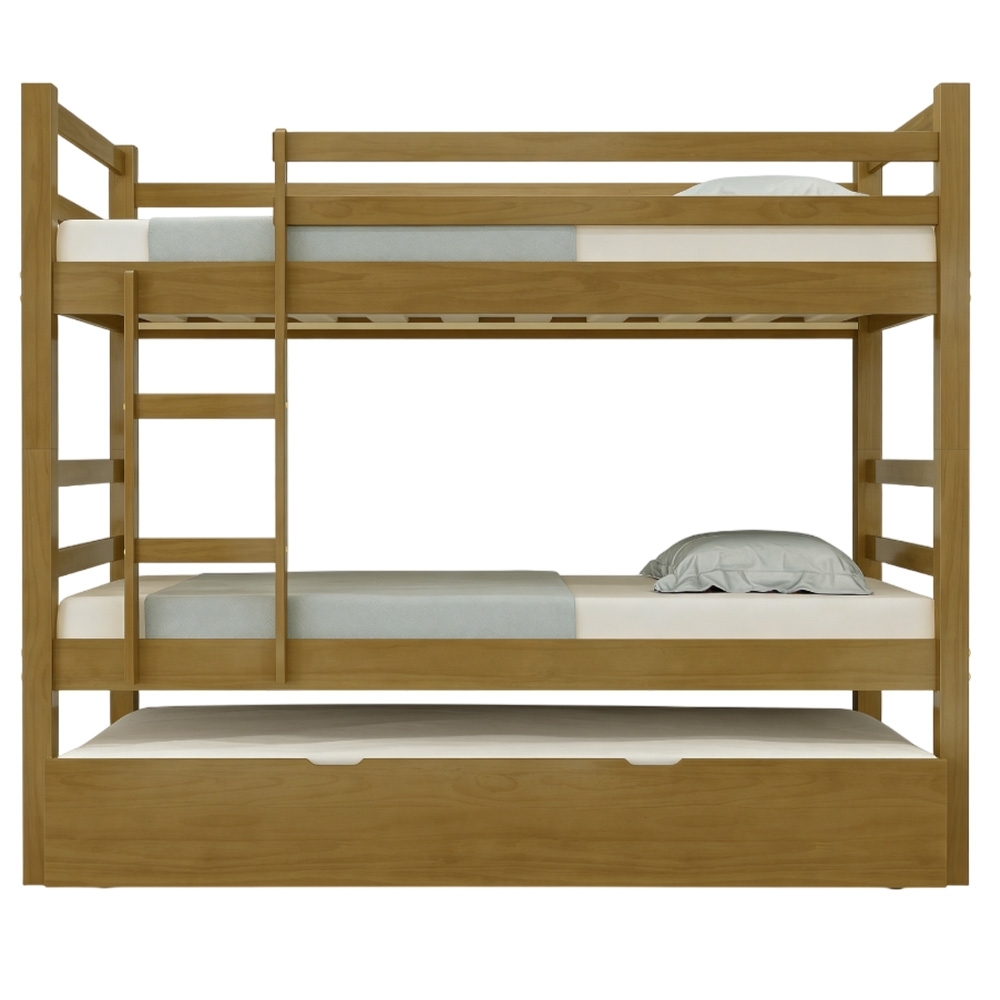Cama Treliche Solteiro 188x88cm Com Escada Fixa Luca Imbuia B11 - Mpozenato