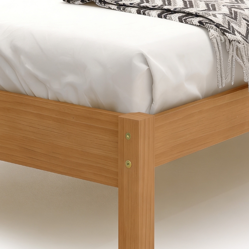 Cama Casal 140cm Com Cabeceira Ripada Alix Mel B11 - Mpozenato