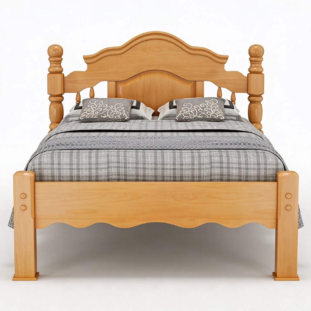 Cama Casal Queen 160cm Madeira Maciça Torneada Andry Mel B11 - Mpozenato